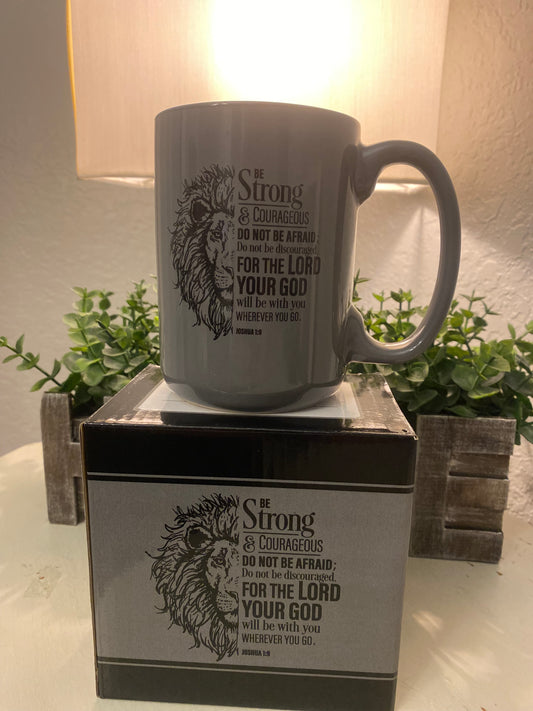 Coffee Mug Joshua 1:9 Grey