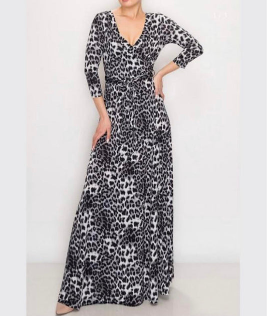 Maxi Dress Black Leopard