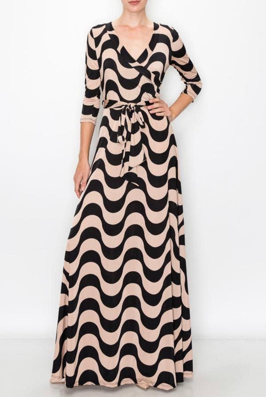 Maxi Dress Beige and Black